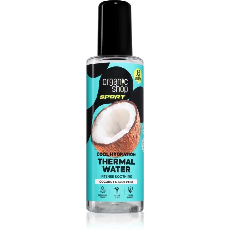 Organic Shop Sport Coconut & Aloe Vera термална вода с хидратиращ ефект 200 мл.