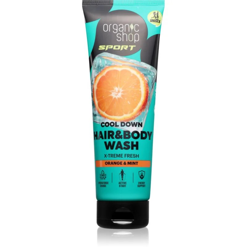 Organic Shop Sport Orange & Mint душ гел за тяло и коса с освежаващ ефект 200 мл.