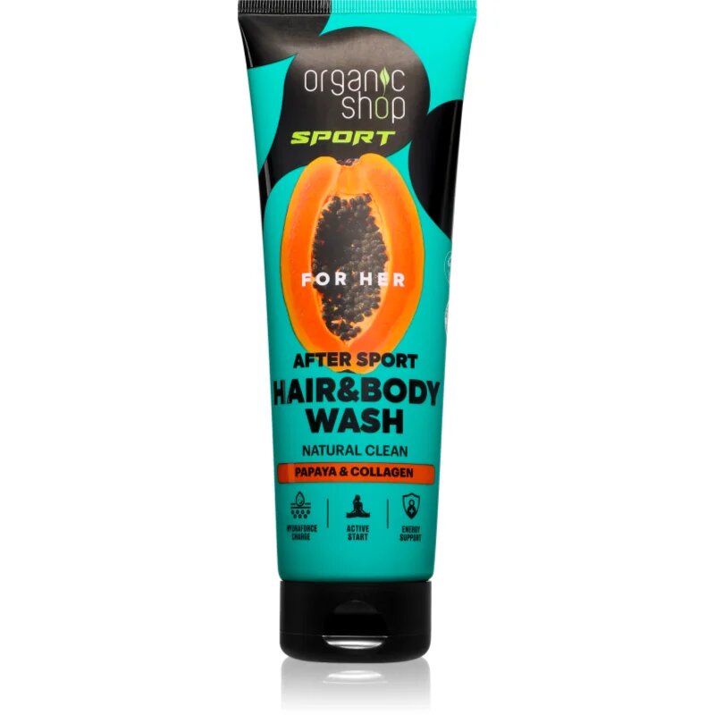 Organic Shop Sport Papaya & Collagen душ гел за тяло и коса 200 мл.