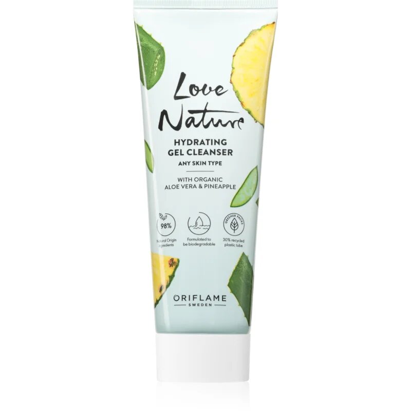Oriflame Love Nature Organic Aloe Vera & Pineapple овлажняващ почистващ гел 125 мл.