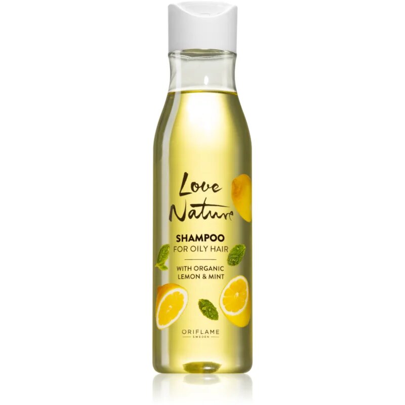 Oriflame Love Nature Organic Lemon & Mint дълбоко почистващ шампоан за мазна коса 250 мл.