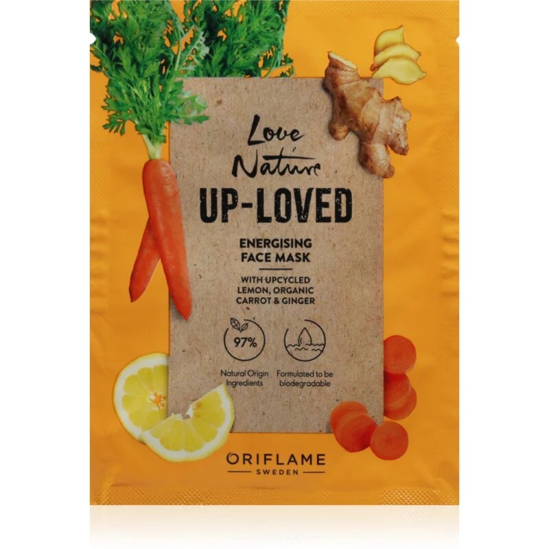 Oriflame Love Nature Up-Loved Upcycled Lemon & Organic Carrot & Ginger възстановяваща маска 10 мл.