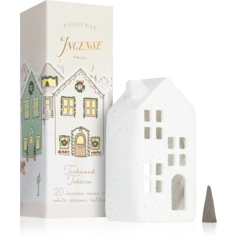 Paddywax Ceramic Village Teakwood Tobacco подаръчен комплект I.