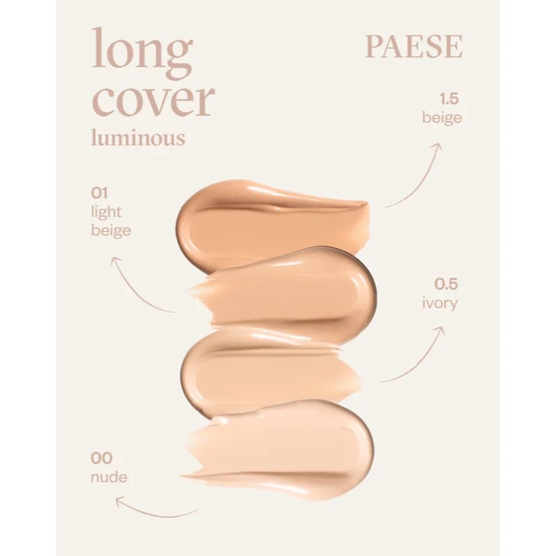 Paese Long Cover Luminous Foundation озаряващ фон дьо тен цвят 00 nude 30 мл.