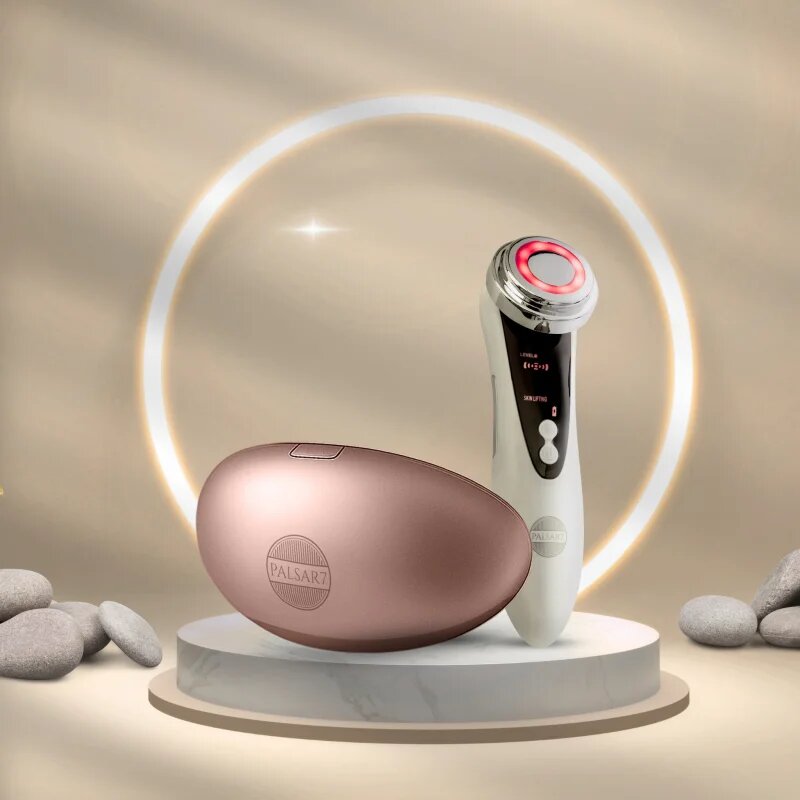 PALSAR7 Exclusive Set LED Lip Mask & Galvanic Iron комплект на изгодна цена Rose Gold