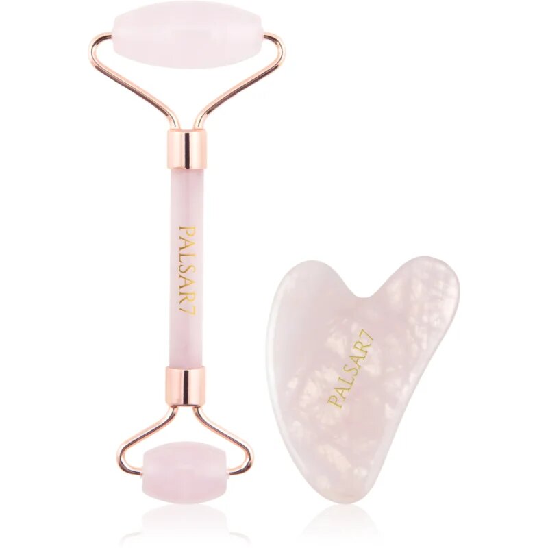 PALSAR7 Massage Roller and Guasha Rose Quartz масажно валяче за лице и масажно приспособление