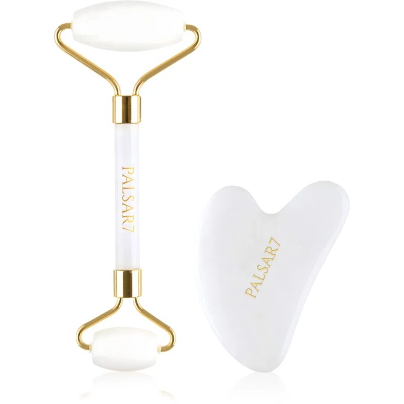 PALSAR7 Massage Roller and Guasha White Jade масажно валяче за лице и масажно приспособление