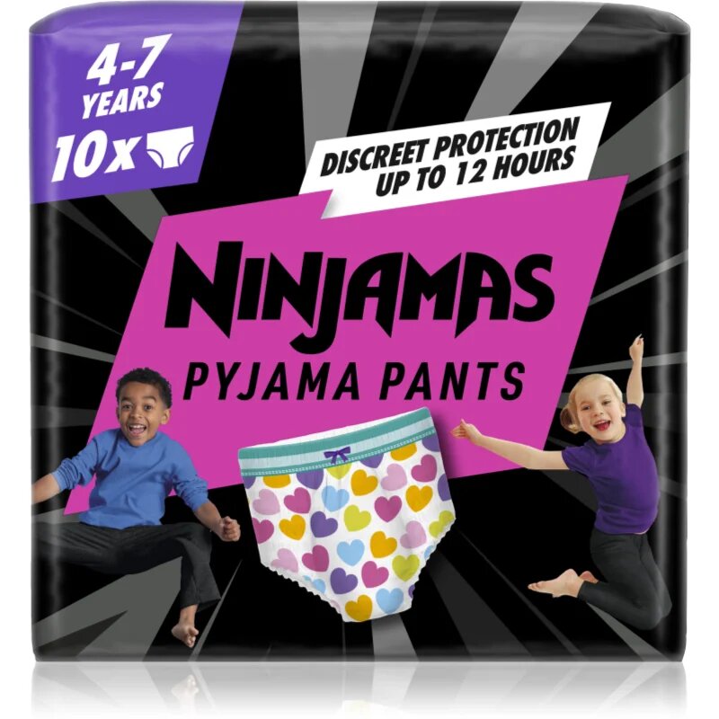 Pampers Ninjamas Pyjama Pants нощни пелени гащички 17-30 kg Hearts 10 бр.