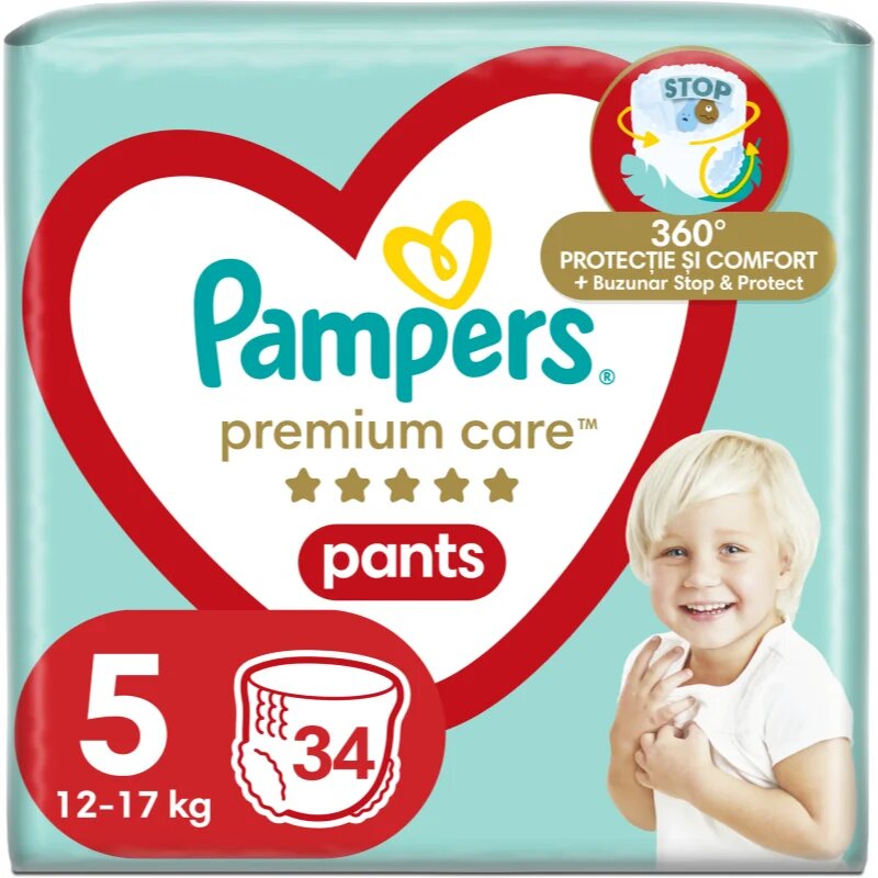 Pampers Premium Care Pants Size 5 еднократни пелени гащички 12-17 kg 34 бр.