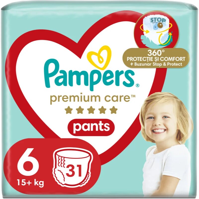 Pampers Premium Care Pants Size 6 еднократни пелени гащички 13 - 19 kg 31 бр.