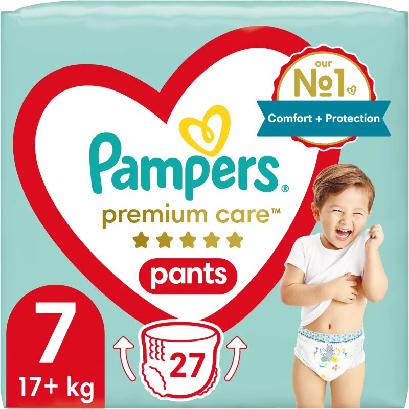 Pampers Premium Care Pants Size 7 еднократни пелени гащички 15+ kg 27 бр.