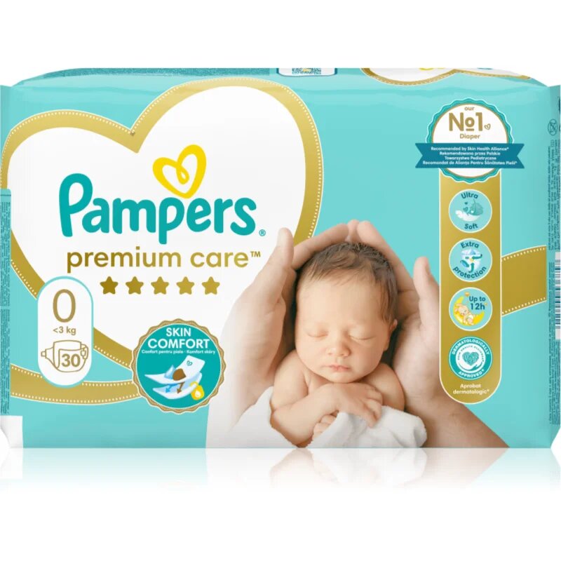 Pampers Premium Care Size 0 еднократни пелени < 3kg 30 бр.