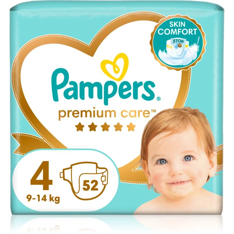 Pampers Premium Care Size 4 еднократни пелени 9-14 kg 52 бр.
