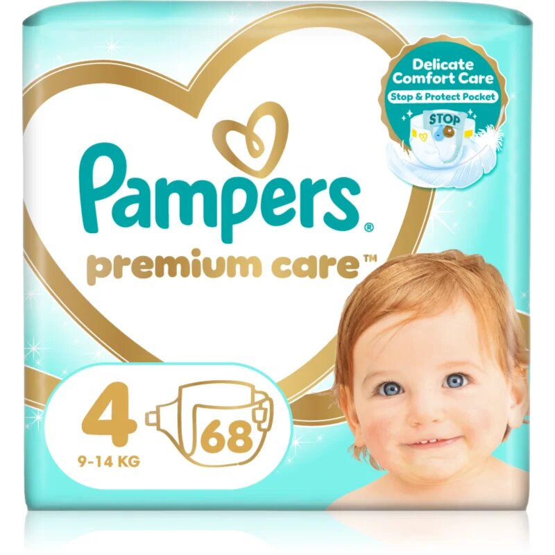 Pampers Premium Care Size 4 еднократни пелени 9-14 kg 68 кг