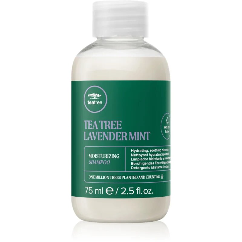 Paul Mitchell Tea Tree Lavender Mint хидратиращ и успокояващ шампоан за суха и непокорна коса 75 мл.