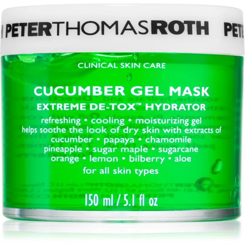 Peter Thomas Roth Cucumber De-Tox Gel Mask хидратираща гел маска за зоната на лицето и очите 150 мл.