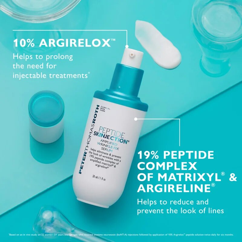 Peter Thomas Roth Peptide Skinjection™ Amplified Wrinkle-Fix Serum Refillable интензивен стягащ серум за мигновено изглаждане на бръчките за многократ