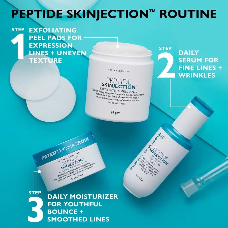 Peter Thomas Roth Peptide Skinjection™ Amplified Wrinkle-Fix Serum Refillable интензивен стягащ серум за мигновено изглаждане на бръчките за многократ