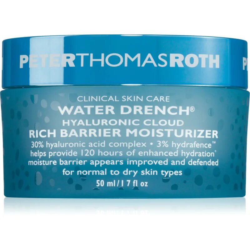 Peter Thomas Roth Water Drench Hyaluronic Cloud Rich Barrier Moisturizer богат хидратиращ крем възстановяващ кожната бариера 50 мл.
