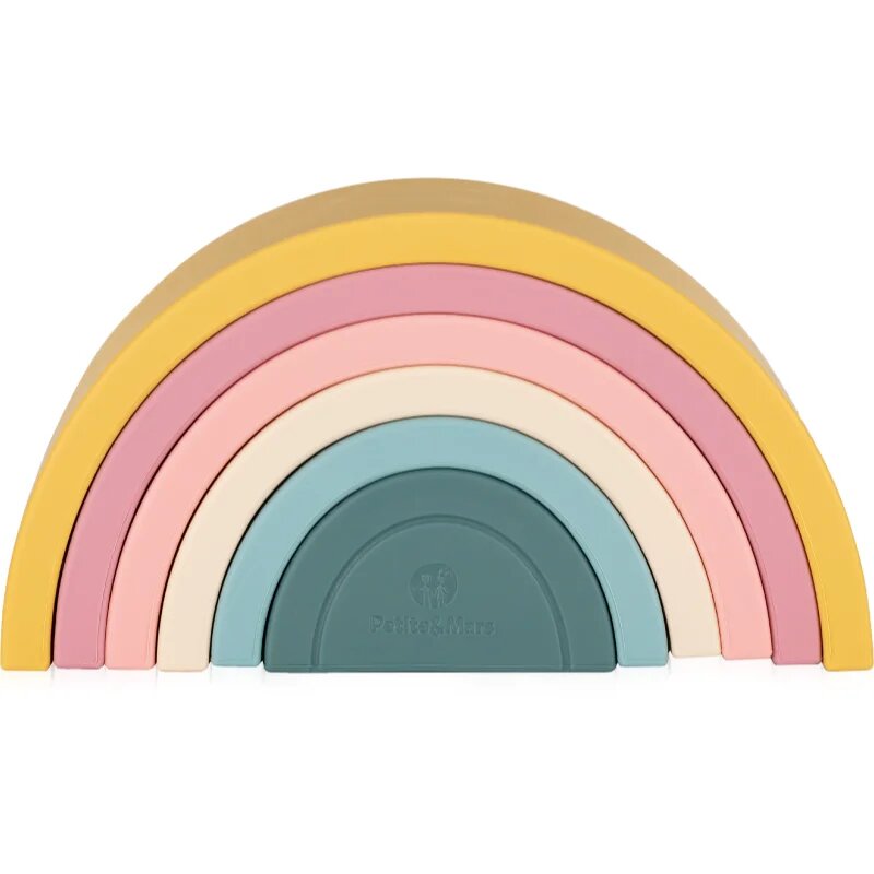 Petite&Mars Rainbow 12m+ играчка за подреждане Intense Ochre 1 бр.