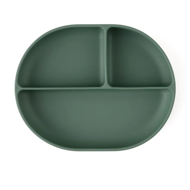 Petite&Mars Take&Match 6m+ разделена чиния с вендуза Misty Green 1 бр.