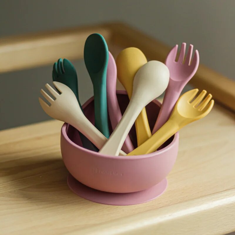 Petite&Mars Take&Match Silicone Cutlery прибор Desert Sand 6 m+ 2 бр.