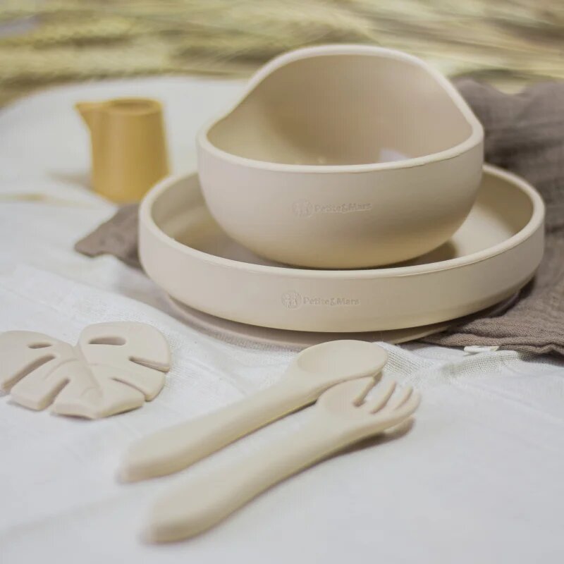 Petite&Mars Take&Match Silicone Plate чиния с вендуза Desert Sand 6 m+ 1 бр.
