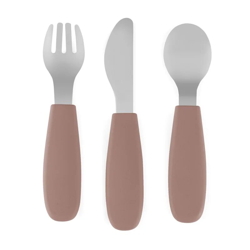 Petite&Mars Take&Match Stainless Steel Cutlery Set прибор за деца Velvet Latte 12m+ 3 бр.