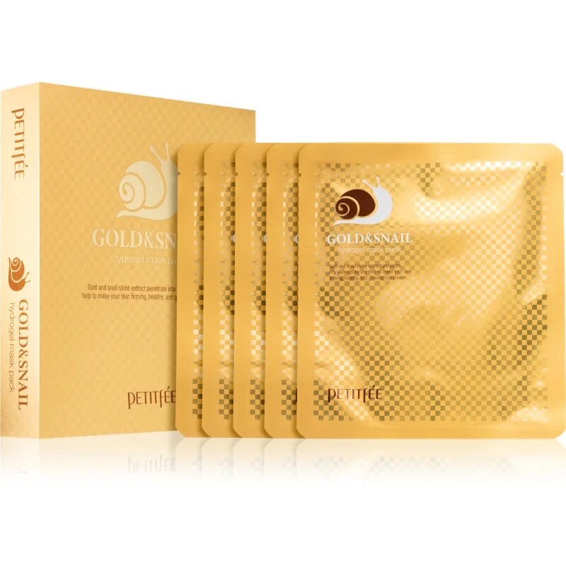 Petitfee Gold & Snail интензивна хидрогелна маска с екстракт от охлюв 5x30 гр.