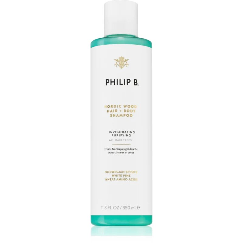 Philip B. White Label Nordic Wood почистващ шампоан за тяло и коса 350 мл.
