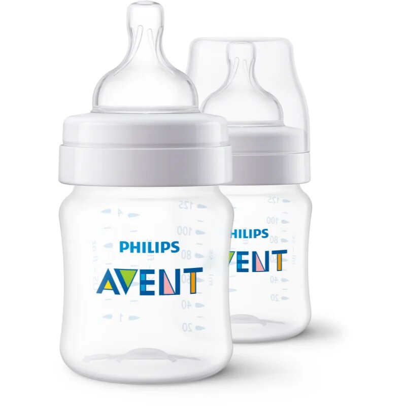 Philips Avent Anti-colic SCY100/02 бебешко шише против колики 1 m+ 2x125 мл.