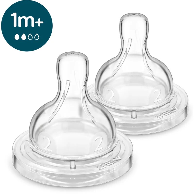 Philips Avent Anti-colic SCY762/02 биберон за шише против колики 1 m+ Slow Flow 2 бр.