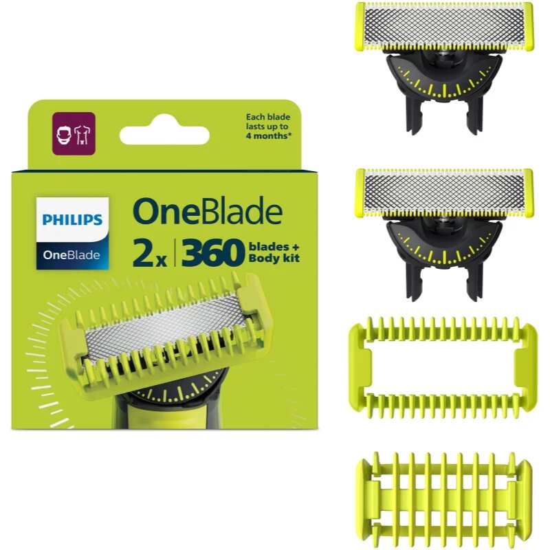 Philips OneBlade 360 QP624/50 Резервни остриета for OneBlade 360 2 бр.