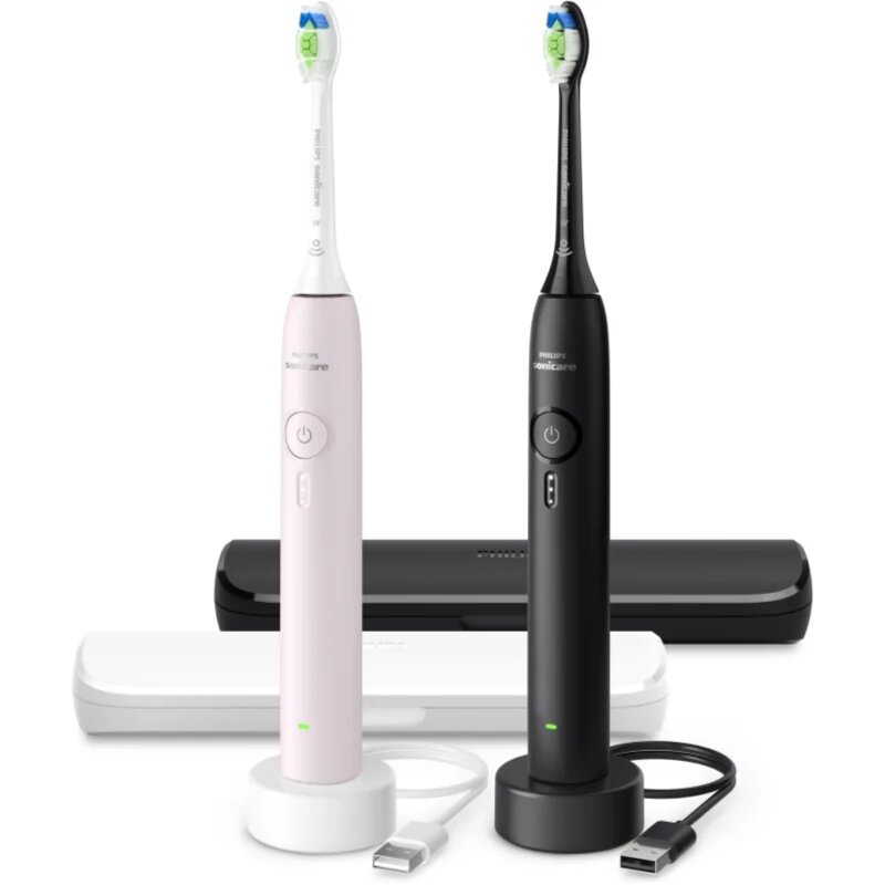 Philips Sonicare 3100 HX4072/42 звукова електрическа четка за зъби ДУО ОПАКОВКА Pink & Black 1 бр.