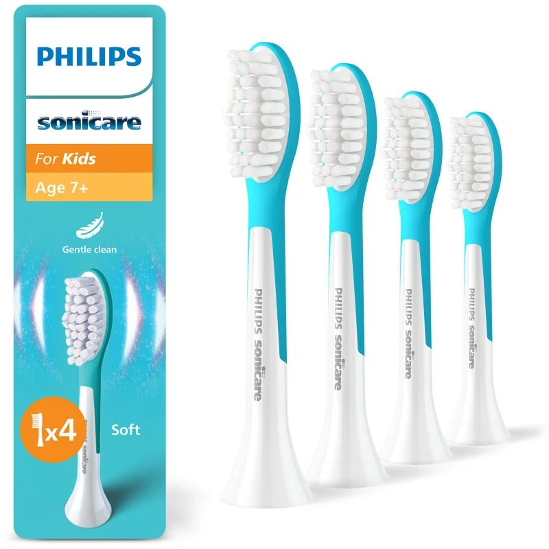 Philips Sonicare For Kids 7+ Standard HX6044/90 резервни глави за четка за зъби за деца 4 бр.