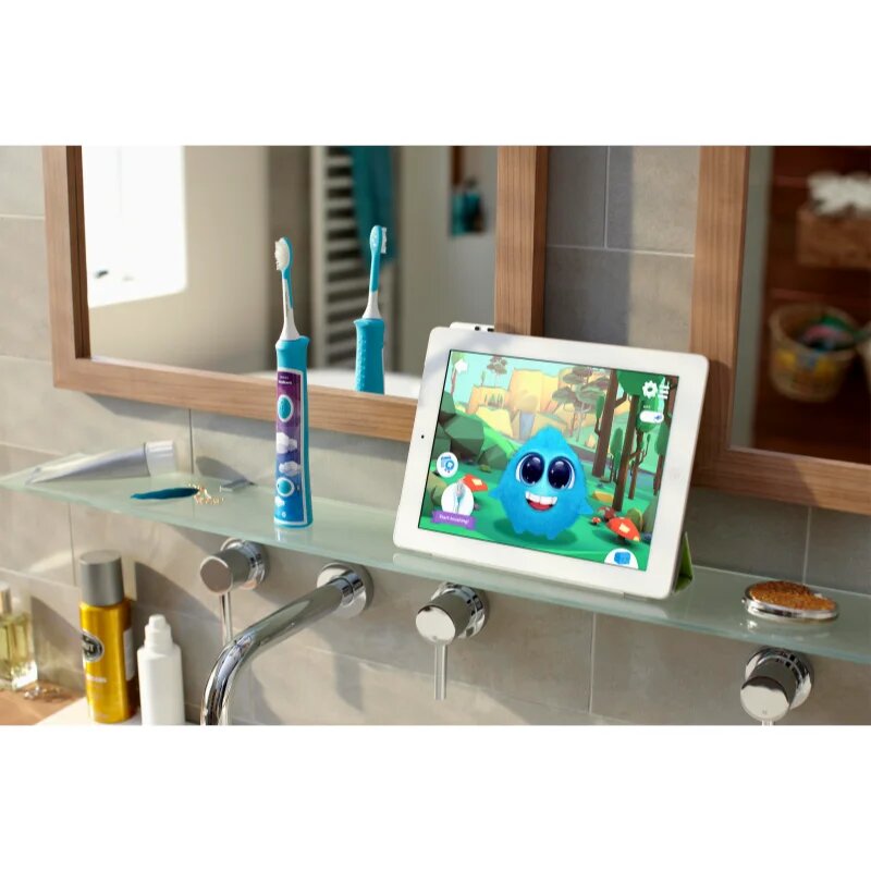Philips Sonicare For Kids HX6322/04 звукова електрическа четка за зъби за деца с Bluetooth връзка Aqua 1 бр.