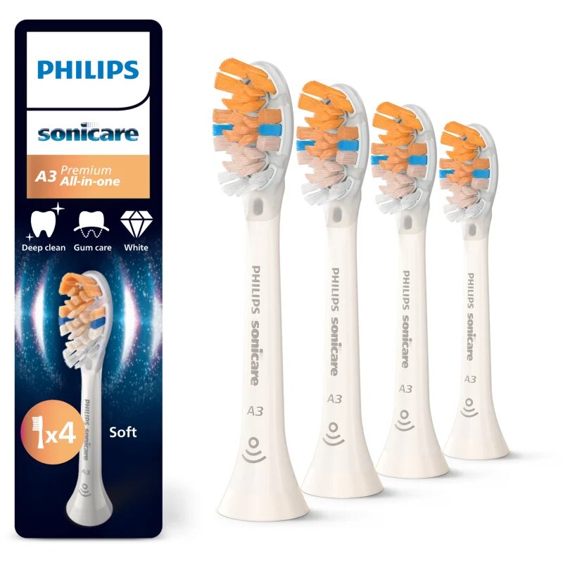 Philips Sonicare Premium All-in-One HX9094/87 резервни глави за четка за зъби White 4 бр.