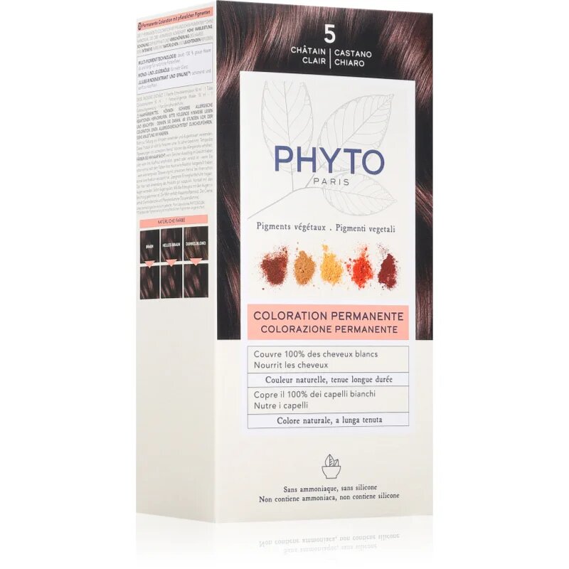 Phyto Color боя за коса без амоняк цвят 5 Light Brown 1 бр.