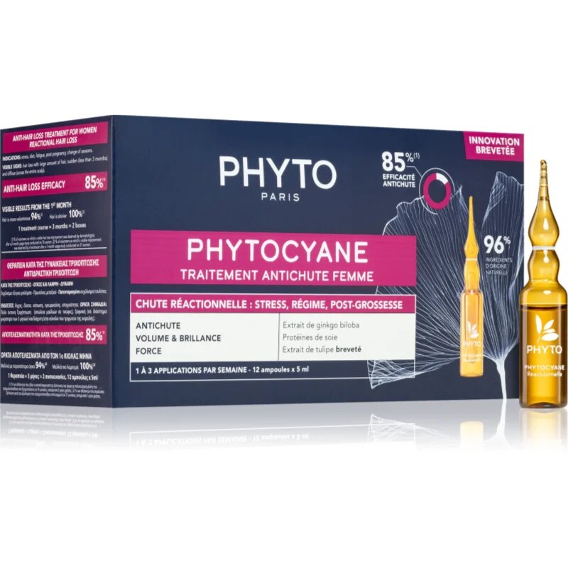Phyto cyane Women Treatment грижа за растеж на косата против косопад 12x5 мл.