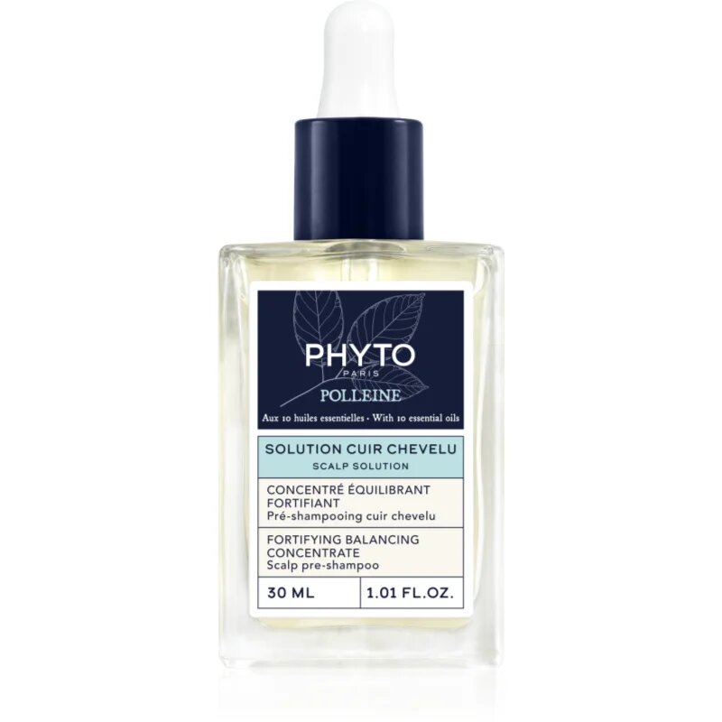 Phyto Polleine Fortifying Balancing Concentrate грижа за използване преди нанасянето на шампоан за мазна кожа на скалпа 30 мл.