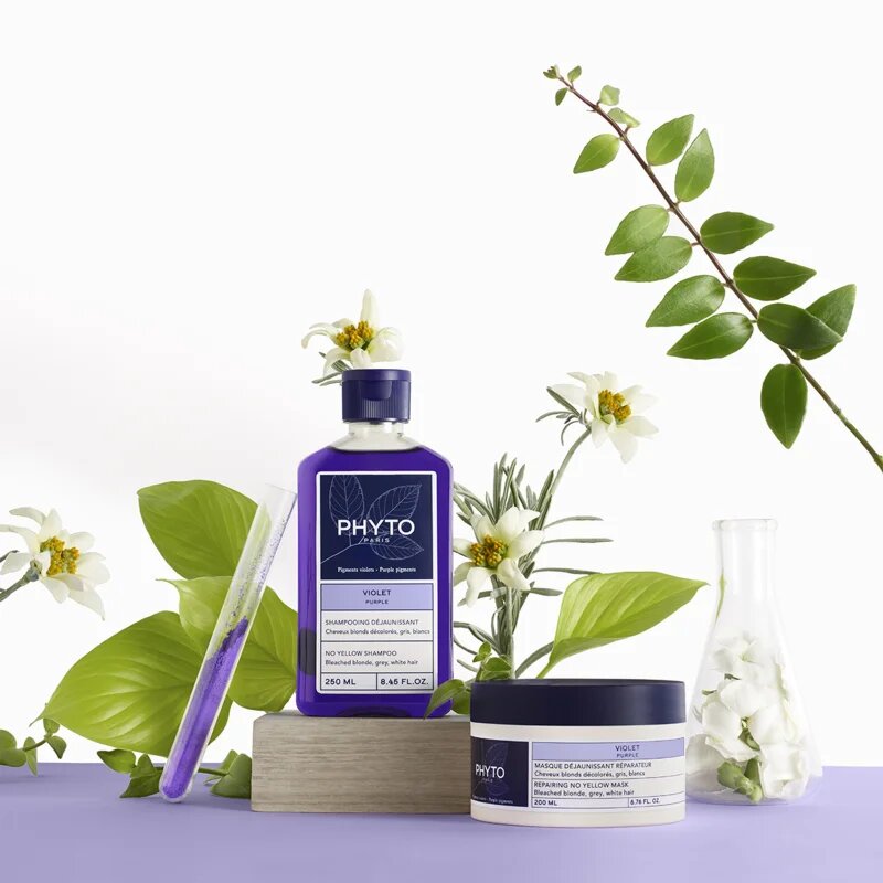 Phyto Violet Repairing No Yellow Mask регенерираща маска за блонд коса и коса с кичури 200 мл.