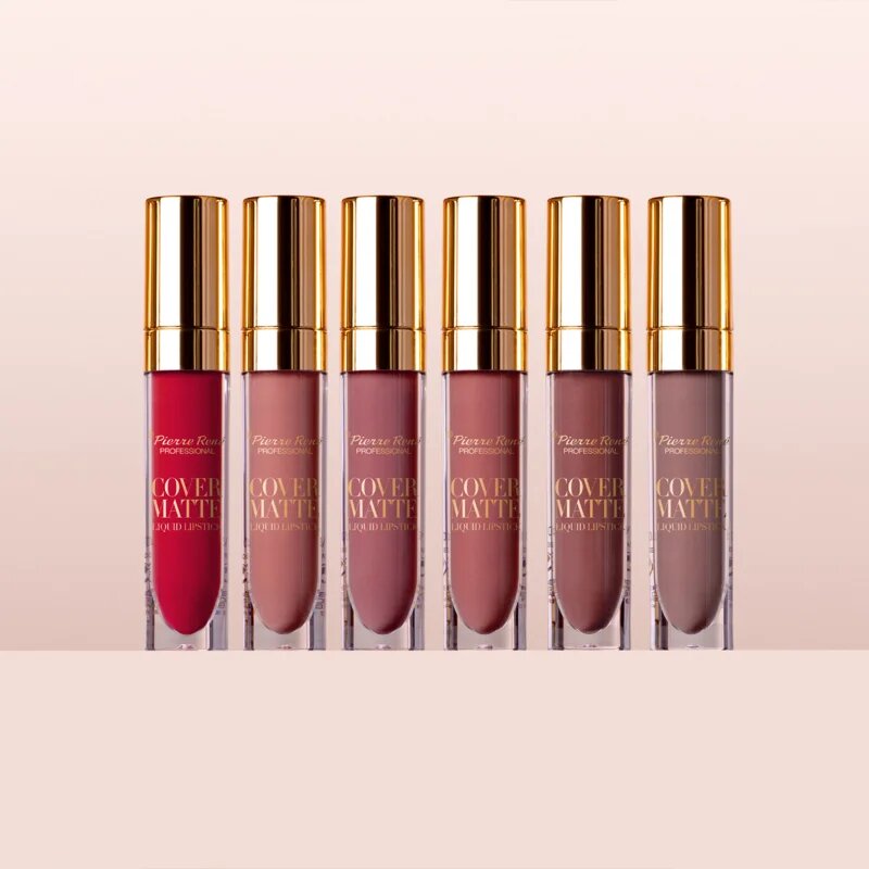 Pierre René Cover Matte матиращо течно червило цвят 02 Vintage Rose 5 мл.