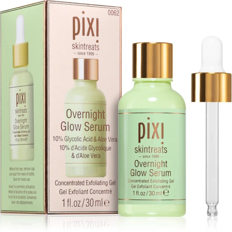Pixi Overnight Glow Serum нощен серум за лице с гликолова киселина 30 мл.