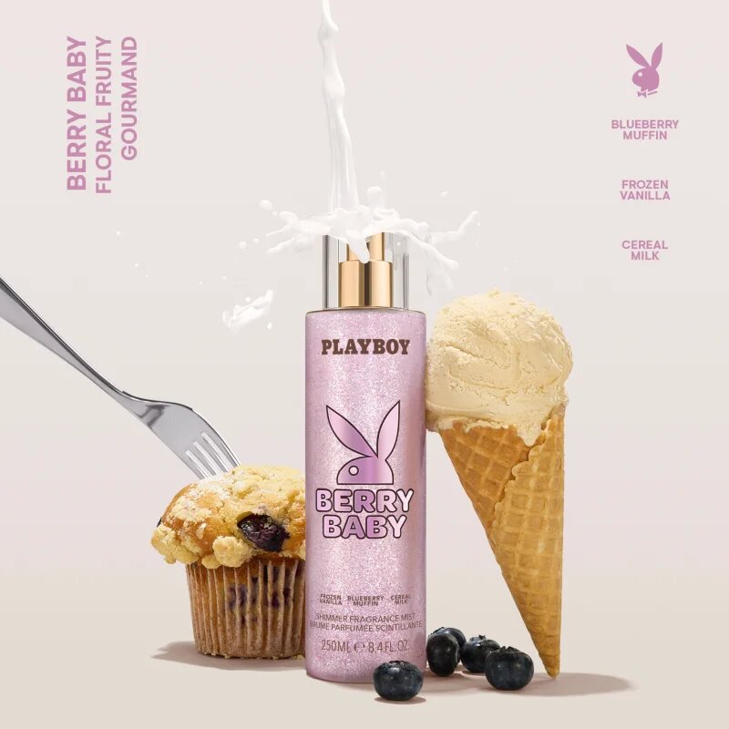Playboy Berry Baby спрей за тяло с блясък за жени 250 мл.