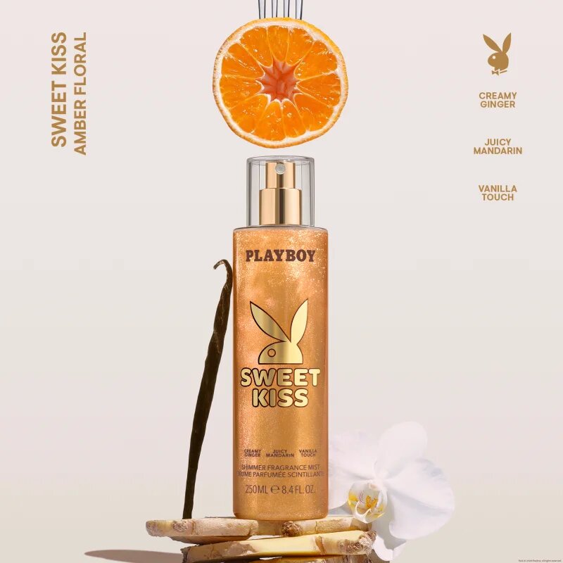 Playboy Sweet Kiss спрей за тяло с блясък за жени 250 мл.