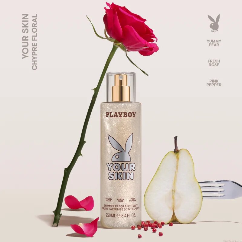 Playboy Your Skin спрей за тяло с блясък за жени 250 мл.