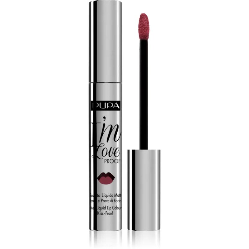 PUPA Milano I´m Loveproof матиращо течно червило за дълготраен ефект цвят 004 Intense Rose 2.7 мл.