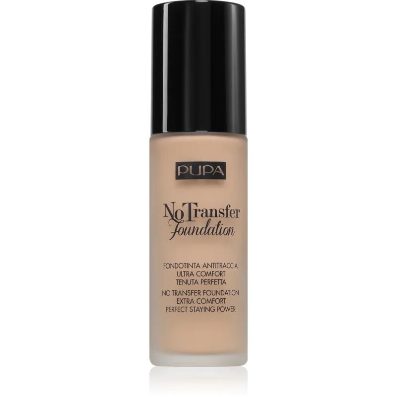 PUPA Milano No Transfer Foundation хидратиращ фон дьо тен SPF 15 цвят Sand 30 мл.