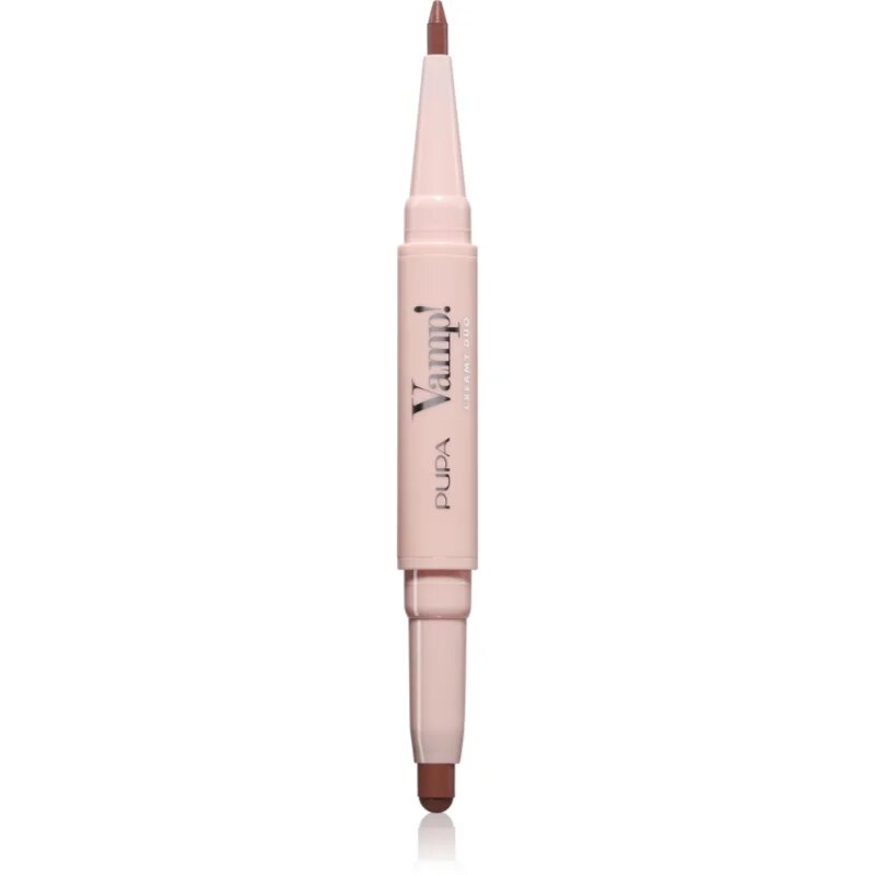 PUPA Milano Vamp! Creamy Duo червило и молив за контур за устни 2 в 1 цвят 002 Medium Nude 0.8 гр.