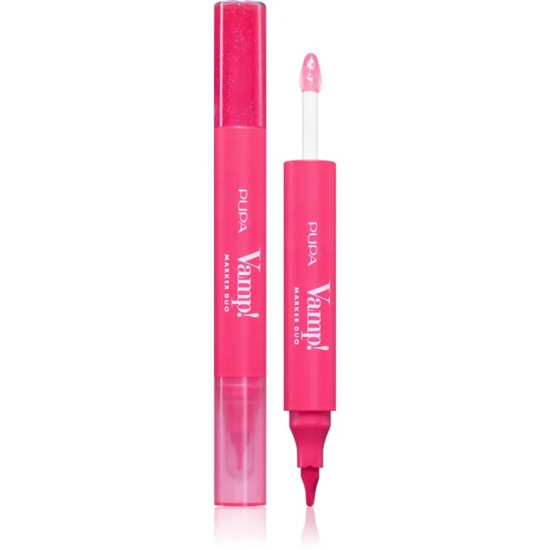PUPA Milano Vamp! Lip Marker Duo маркер за устни с блясък цвят 006 Dragon Fruit 1.4 мл.
